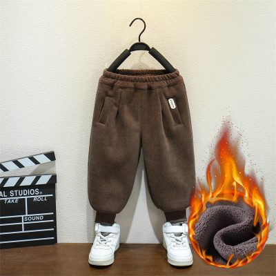 儿童裤子加绒冬季新款男童休闲裤长裤舒适加厚宽松束脚裤外穿潮童