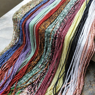 2mm3mm天然石小码珠 红玛瑙发簪辑珠 南红玛瑙小圆珠石榴石粉晶珠