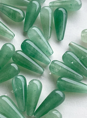 8x20mm天然东陵玉通孔水滴吊坠 DIY耳坠压襟流苏配饰