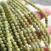 4mm天然南方玉圆珠 手串项链半成品草绿色散珠diy饰品配