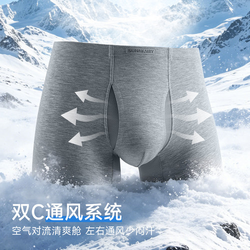 双C囊袋洞洞透气无痕男平角内裤