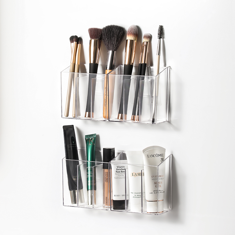 透明三分格口红分格整理盒