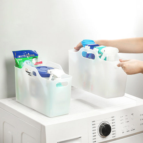 纯白软质收纳篮带手柄采购篮