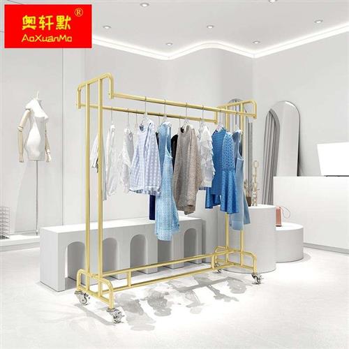 服装中岛展示架挂衣服货架落地式双杠店陈列架加轮可-封面