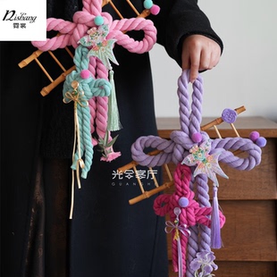 新年中式年宵花中国结挂件门挂装饰成品万字结棉线绳手工diy材料