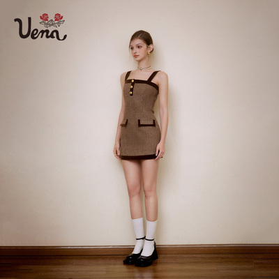 曼珠沙华Uena千鸟格拼接丝绒套装