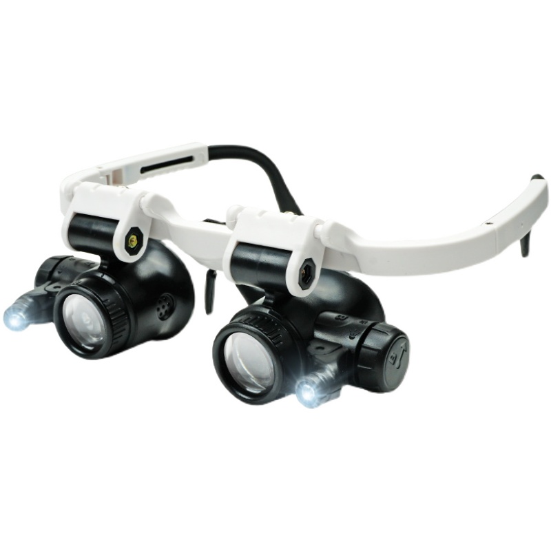 拜斯特15倍头戴眼镜式维修放大镜带灯钟表电子电路板维修手工雕刻