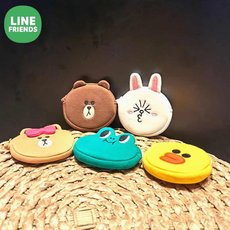 line friends布朗熊零钱包韩国动漫正品可爱太空棉钱包手机收纳包