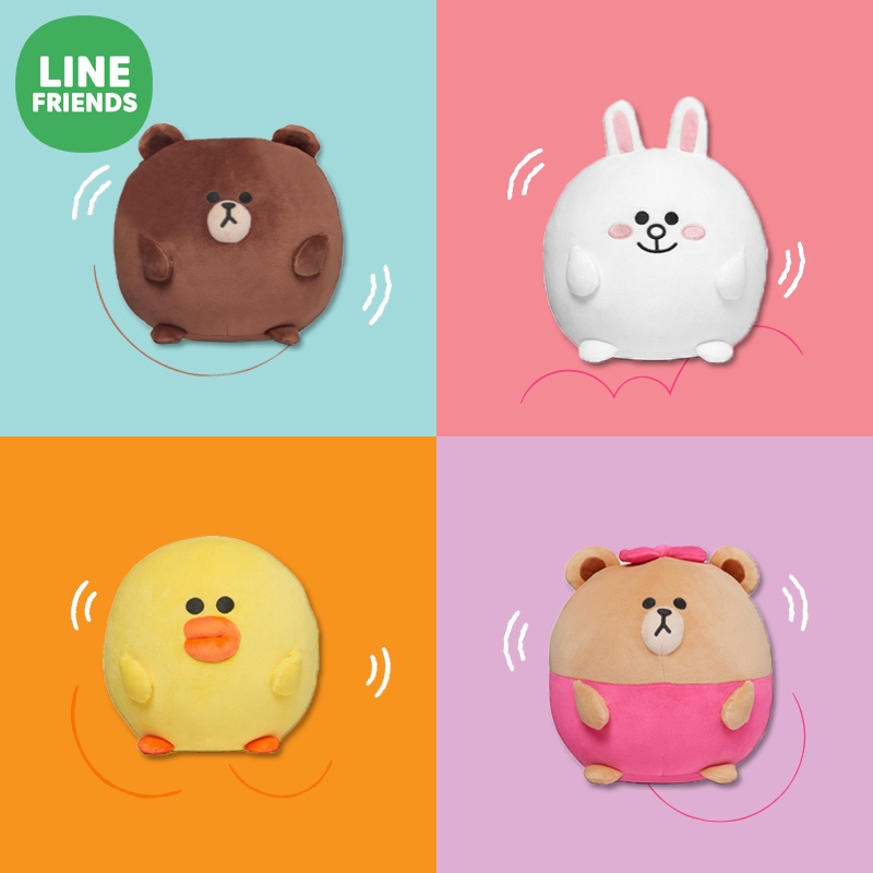 line friends布朗熊玩偶 卡通毛绒公仔抱枕韩国动漫正版午睡靠垫