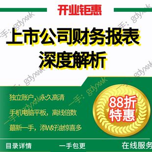 上市公司财务报表深度解析视频课 财报案例分析课程