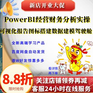 PowerBI经营财务分析实操可视化报告图标搭建数据建模管理驾驶舱