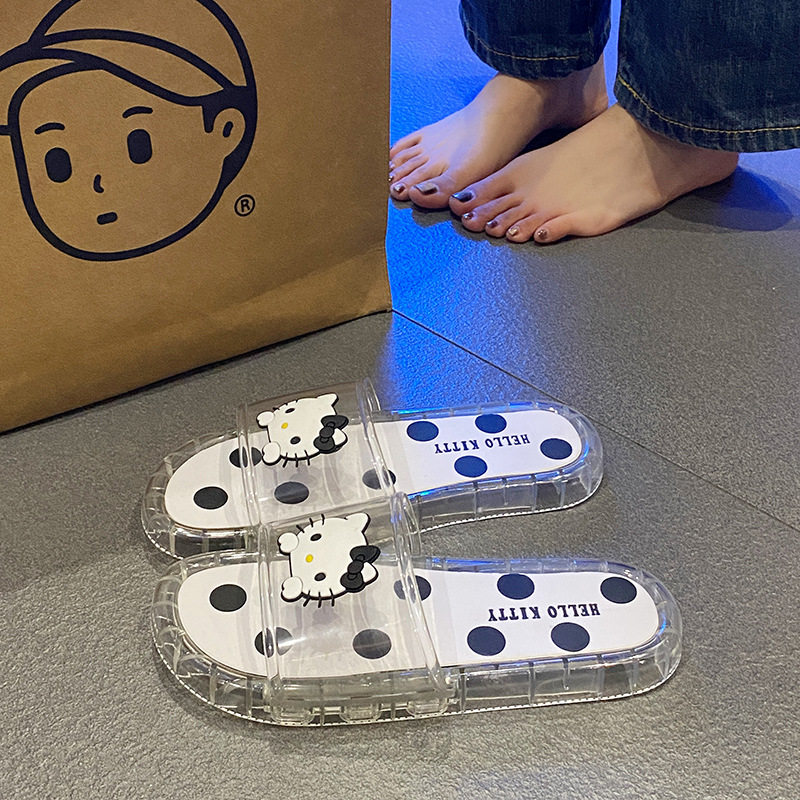 HelloKitty水晶拖鞋室内夏季凉拖鞋PVC防滑防臭可外穿硬底家居鞋
