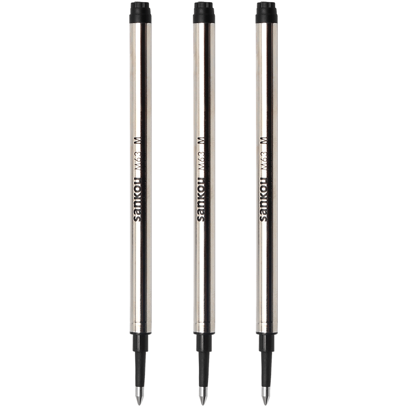 2支盒装 同款LAMY凌美签字笔笔芯0.7mm黑色 M63狩猎者恒星宝珠笔替芯 三口BZ5金属宝珠笔笔芯顺滑不断墨