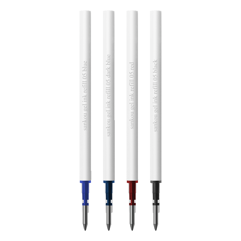 98/110.5速干中性笔芯黑红蓝墨蓝色0.5mm 三口sankou子弹头g5小米签字笔替换芯 瑞士premec笔头德国文都油墨