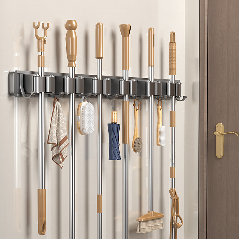 拖把壁挂夹免打孔挂钩扫把固定架阳台浴室置物挂架卫生间收纳神器,收纳整理,挂钩/粘钩,淘宝优惠券,粉丝福利购,淘宝优惠卷