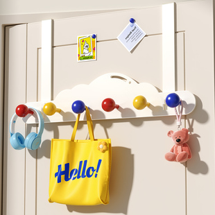 多巴胺门后挂衣钩免打孔壁挂式挂衣架卧室衣帽挂钩包包收纳置物架