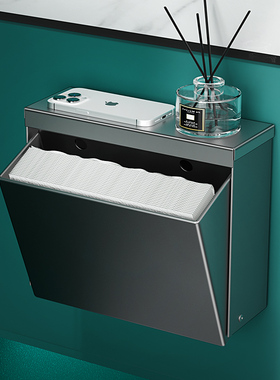 不锈钢卫生间卫生纸厕纸盒草纸盒防水厕纸置物架厕所纸巾盒壁挂式