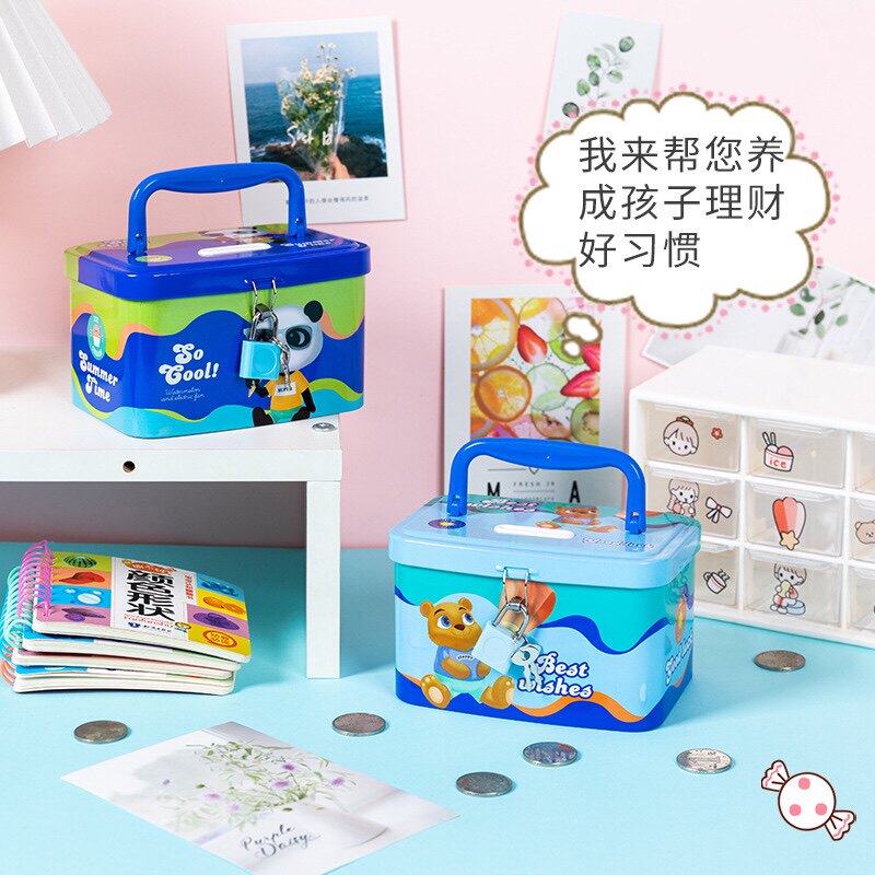 创意儿童存钱罐卡通可存可取储蓄罐防摔带锁生日礼物男生女孩钱罐