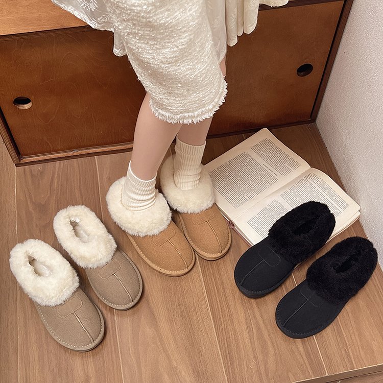 2025春季新款时尚雪地靴绒面松糕底短筒低跟(小于3cm)