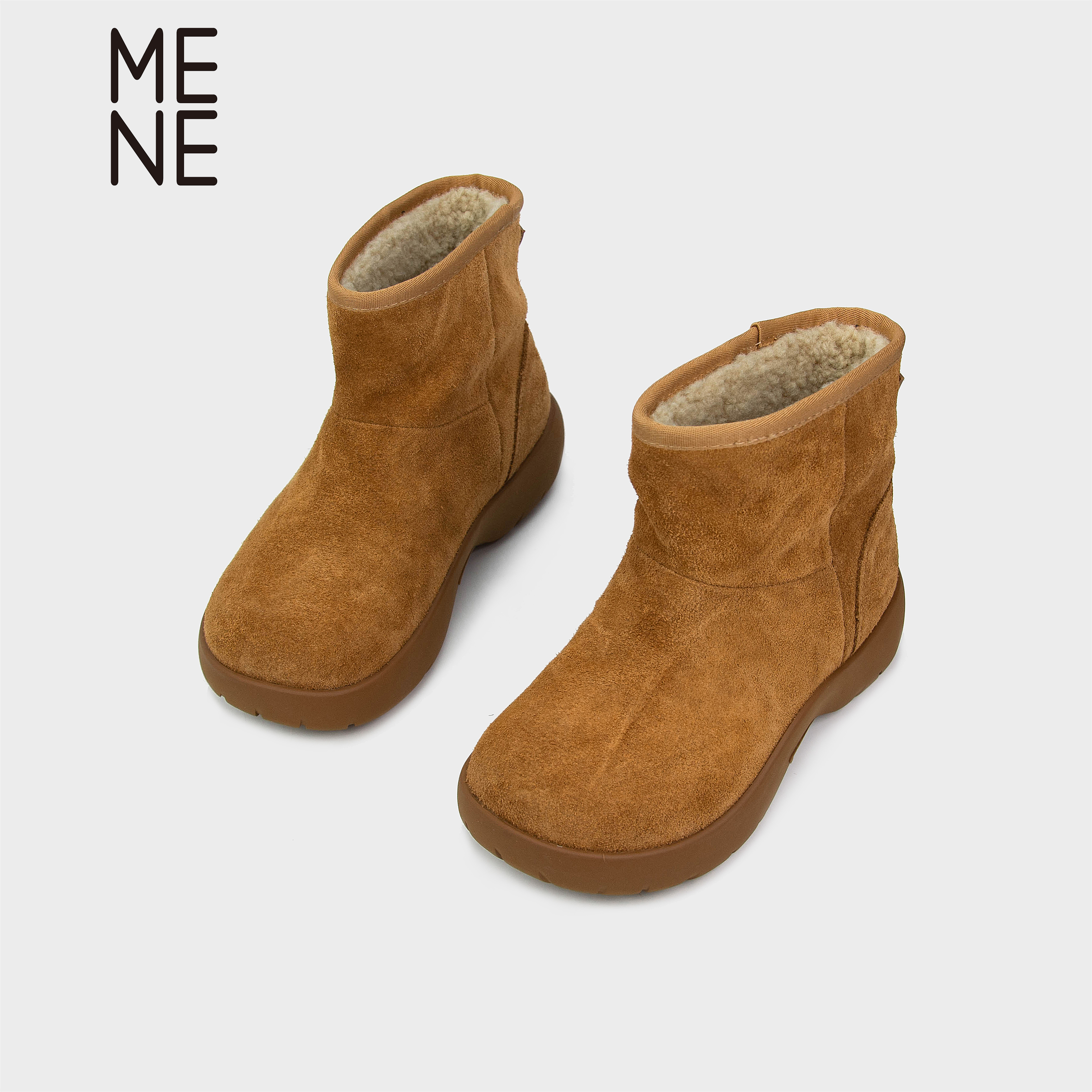 MENE牛反绒皮毛一体雪地靴