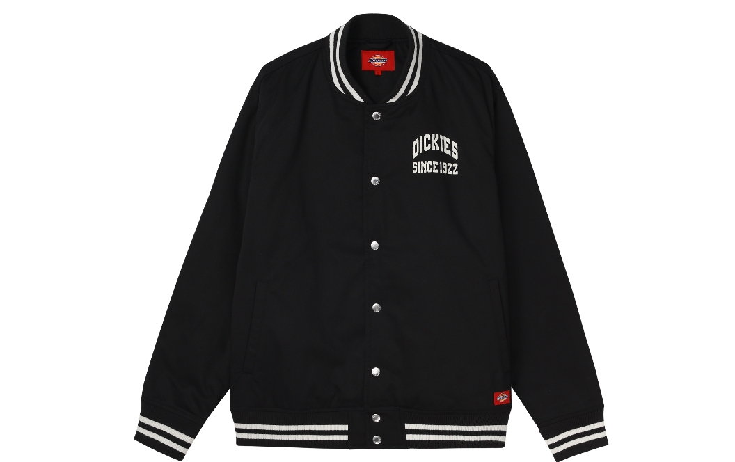 Dickies 字母印花单排扣条纹棒球服外套 男女同款     DK011147