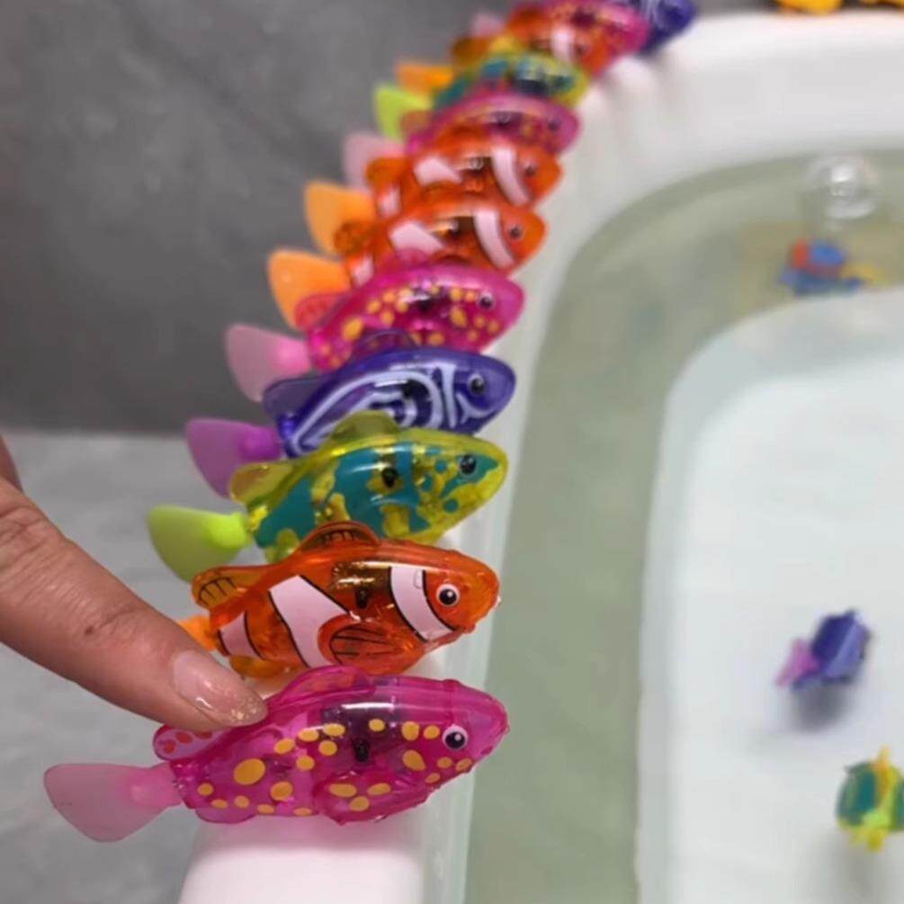 宝宝洗澡玩具电子鱼感应电动游水仿真灯光小丑鱼婴儿戏水男孩女孩