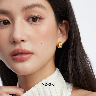 中古感复古褶皱耳圈女金色素圈耳环2025新款爆款高级感圆圈圈耳饰