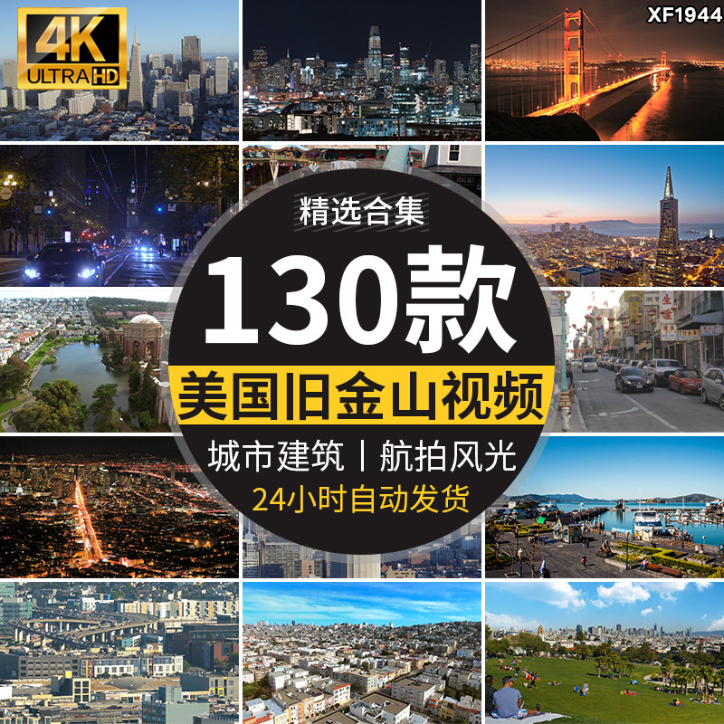 美国旧金山城市建筑风光夜景人文人流车流街道金门大桥短视频素材