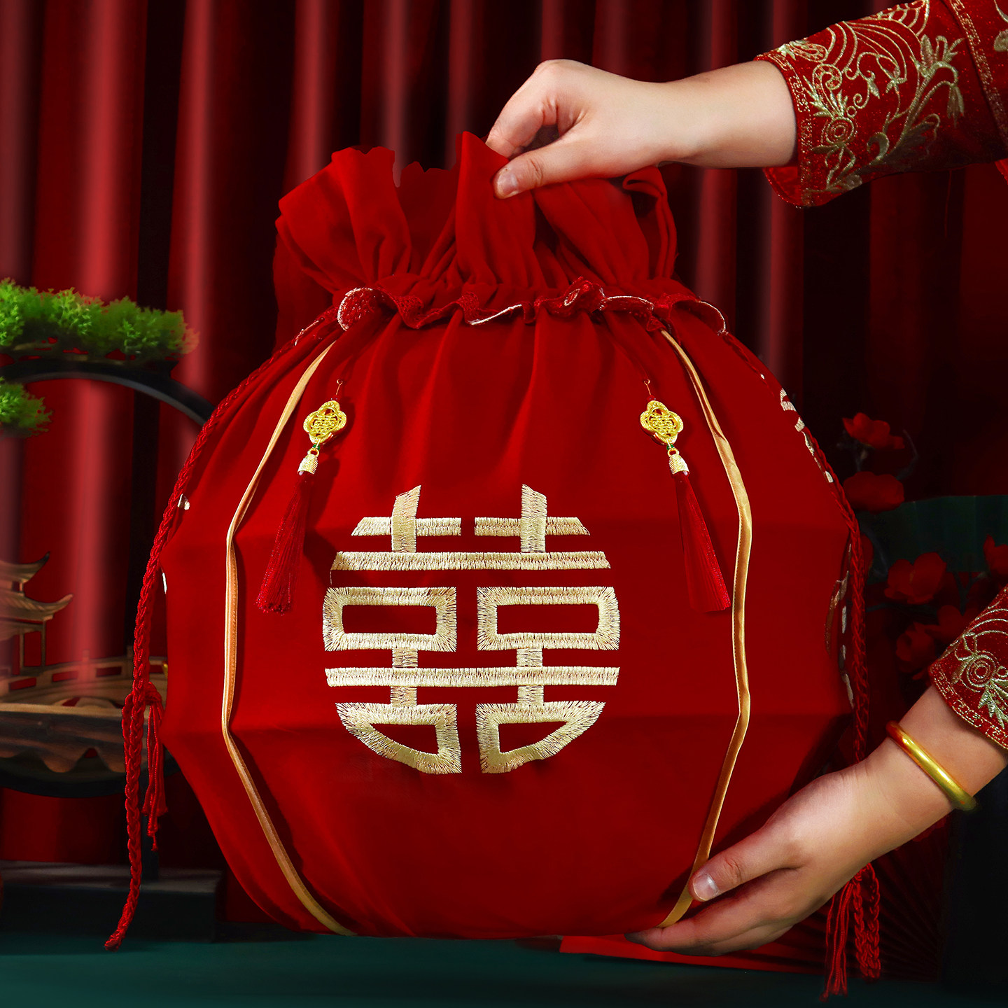 结婚包袱皮大号新娘陪嫁套装喜盆包裹布女方娘家嫁妆红聚宝盆专用,节庆用品/礼品,创意礼盒/礼品套组,淘宝优惠券,粉丝福利购,淘宝优惠卷