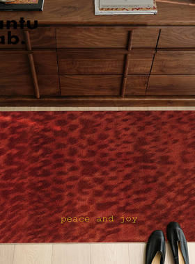 高级感入户门地垫红色丝圈进门脚垫玄关防滑耐磨耐脏除尘蹭土家用