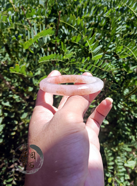 庄周梦石 冰粉有籽草莓酱蜜桃六方镯佘太翠天然手镯精品民族风
