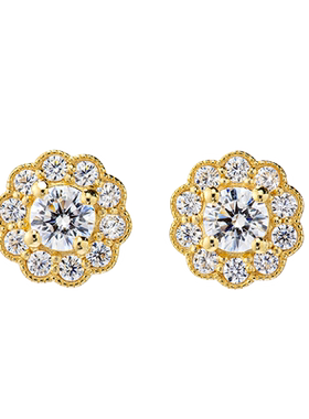 jcj珠边小花项链耳钉戒指