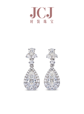 JCJ时装珠宝HighJewelPlay系列925银复古浅黄色锆石耳饰