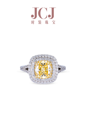 JCJ时装珠宝HighJewelPlay系列925银枕垫形黄色锆石戒指