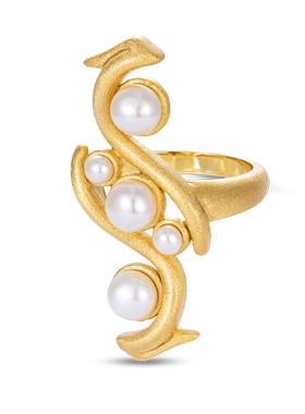 JCJ时装珠宝HighJewelPlay系列925银龙形珍珠戒指