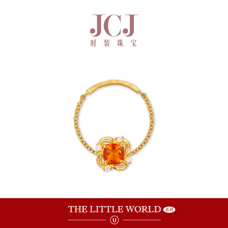 JCJ时装珠宝小世界系列18K金钻石复古花边火欧泊软链戒指