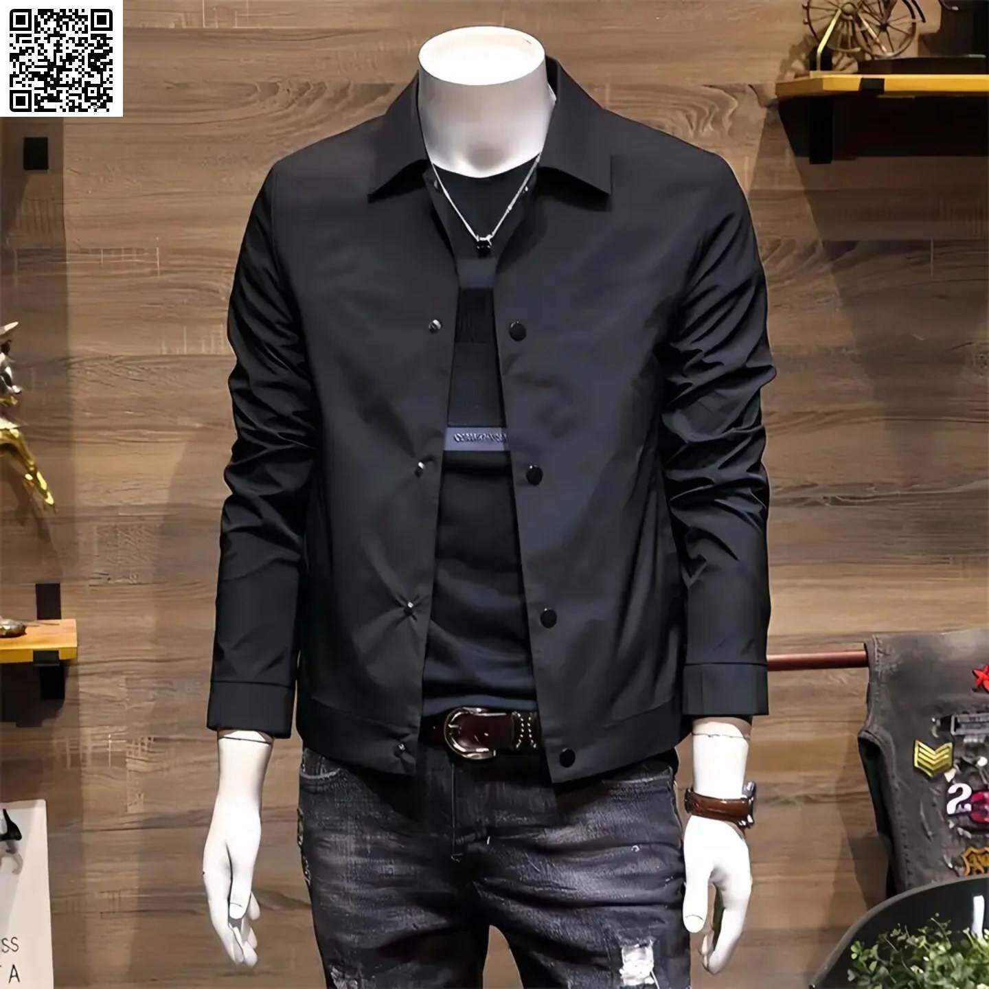 维干甄选男装2026秋季新款简约翻领男士商务休闲外套修身夹克上衣
