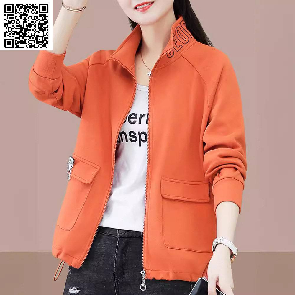 维干女装早秋新款时尚卫衣开衫拉链外套女士2026春秋新款立领上衣