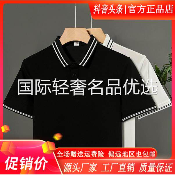 苏洛轻奢男士夏季极简撞色领Polo轻奢透气简约百搭休闲翻领短袖