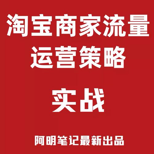 淘宝电商流量运营策略 - 阿明笔记独家出品 新手商家店铺运营教程