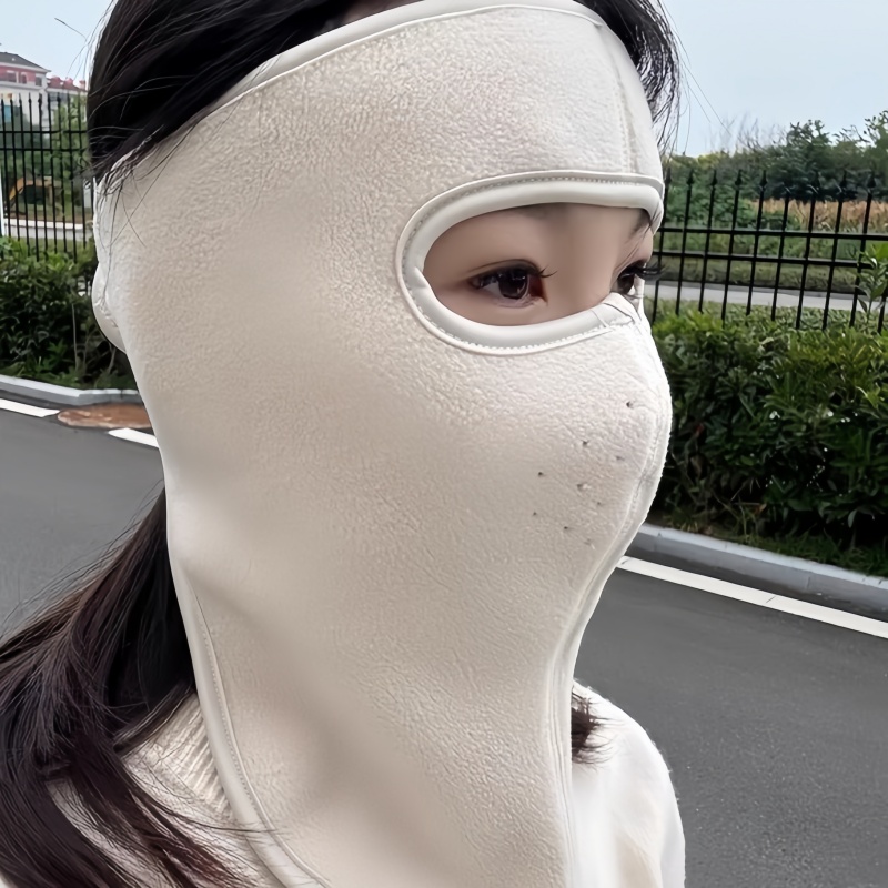 骑行防风面罩女秋冬季保暖防寒护耳头盔帽子骑电动车护脸防冻口罩