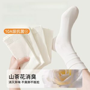 白色袜子女薄款中筒袜堆堆袜无骨月子袜女士袜子秋冬