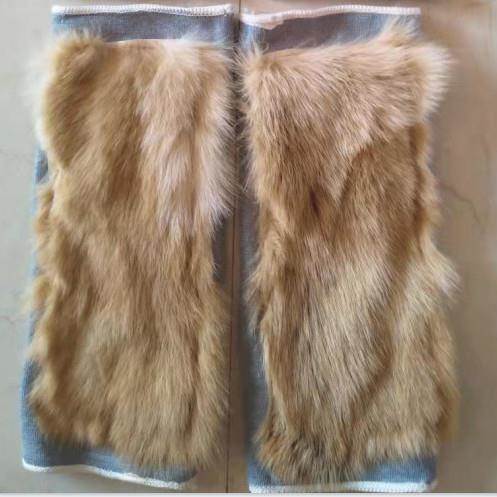 新款护膝真毛皮毛一体中老年防寒保暖关节炎老寒腿加长版护膝膝盖