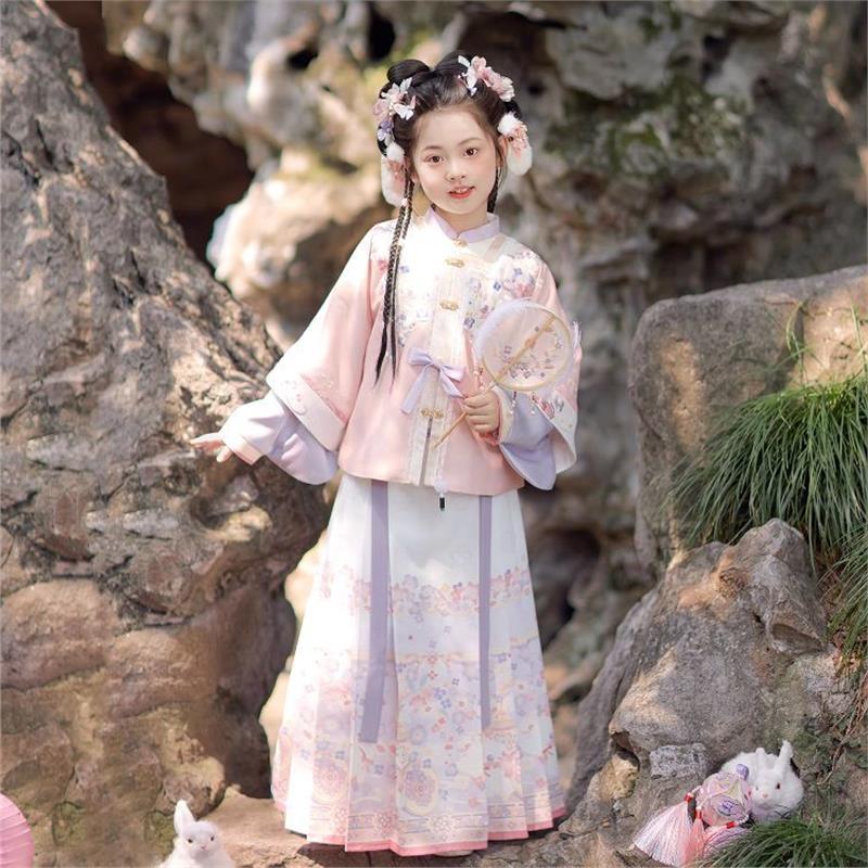 2025新款汉服儿童女童春秋款明制古风女孩超仙国风秋季公主裙爆款