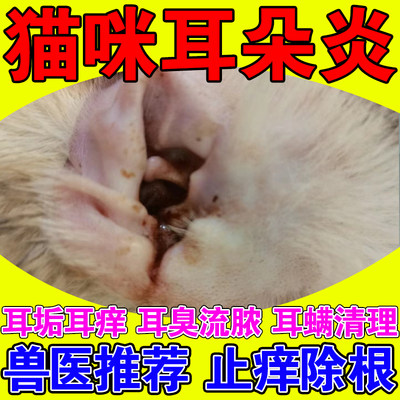 猫耳朵发炎药猫咪耳螨真菌感染瘙痒马拉色菌抑菌止痒皮肤病专用药