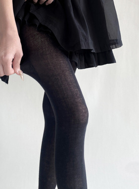 薄透才是YYDS秋冬复古波点提花连裤袜灰色系棉平板打底裤显瘦袜裤