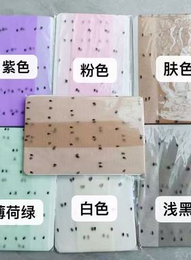 波点极光1D油亮半截袜子黑丝光泽超薄性感丝袜中筒女生