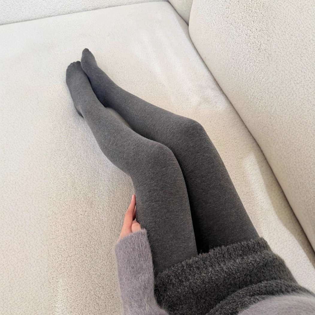 显瘦螺纹打底裤女春秋款外穿加绒加厚秋冬保暖棉裤踩脚连裤袜