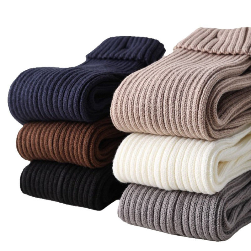 秋冬季开口翻边袜套女显瘦堆堆袜小腿袜长筒腿套保暖针织配雪地靴