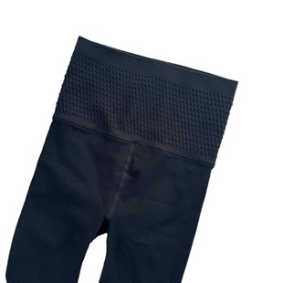 袜女加厚款 黑色显瘦压力连裤 纯色 秋冬高腰收腹蜂窝提臀打底裤 袋装